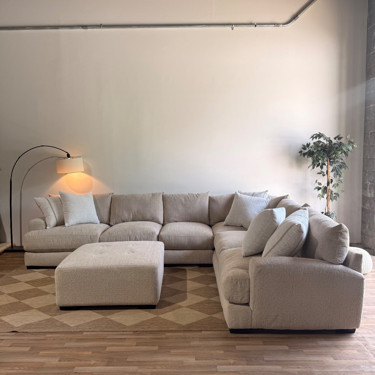 Parker Grand Corner + Ottoman Sectional in Beige — Kindred Couches