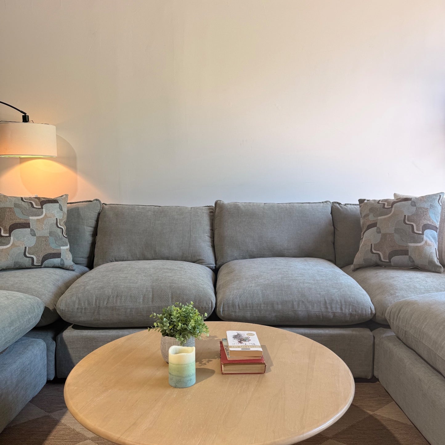 Mesa U-Shape Sectional in Sage Green Chenille