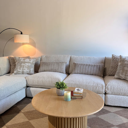 Georgia Grand Corner Sectional in Cream Boucle