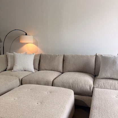 Parker Grand Corner + 2 Ottoman Sectional in Beige — Kindred Couches