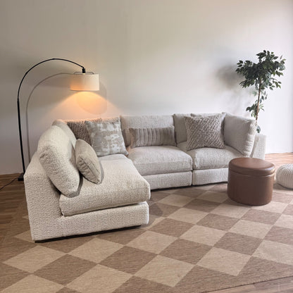 Georgia L-Shape Sectional in Cream Boucle
