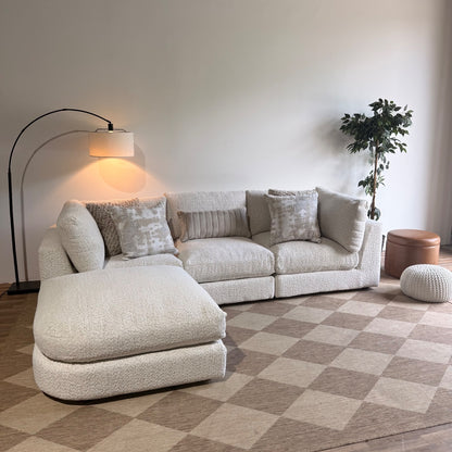 Georgia Sofa + Ottoman in Cream Boucle