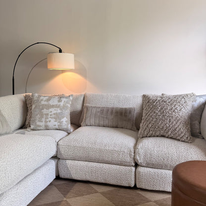 Georgia L-Shape Sectional in Cream Boucle