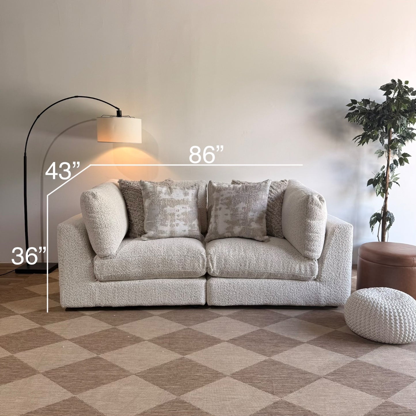 Georgia Loveseat in Cream Boucle