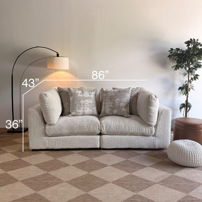 Georgia Loveseat in Cream Boucle