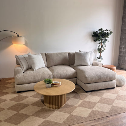 Parker Right Chaise Sectional in Beige Chenille — Kindred Couches