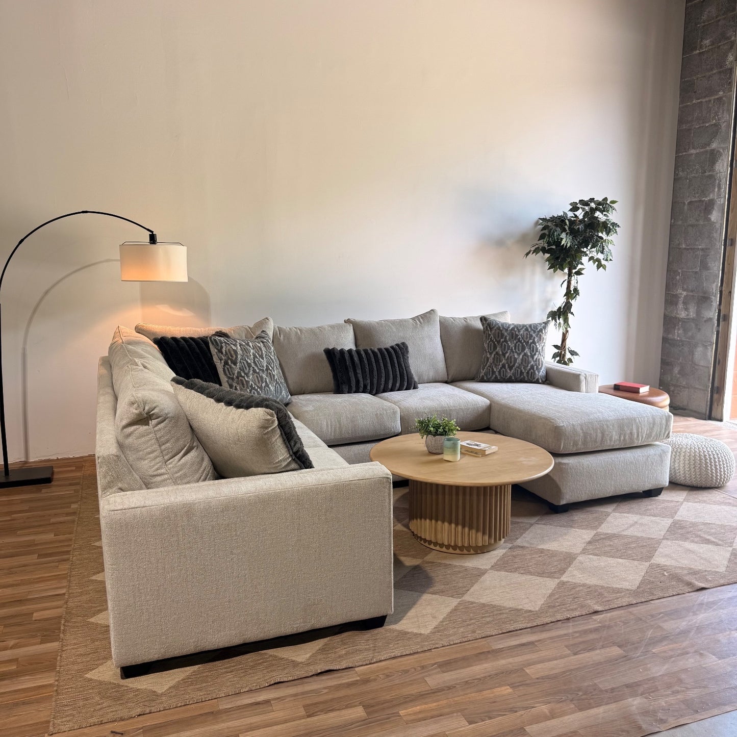 Carter Sectional in Beige Fabric