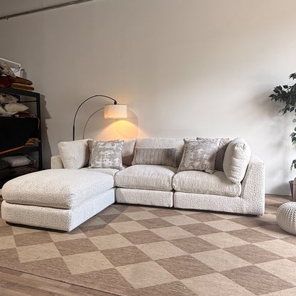 Georgia Sofa + Ottoman in Cream Boucle