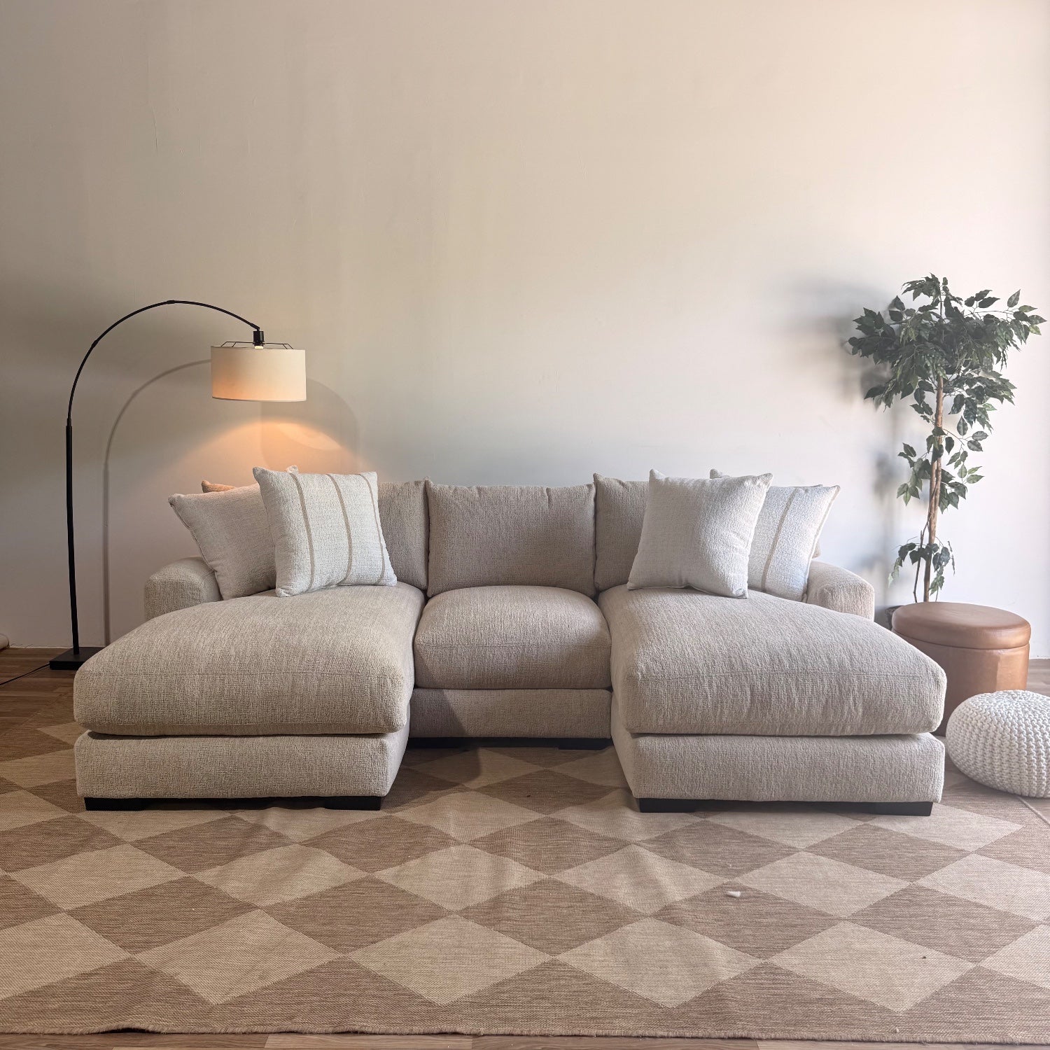 Parker Double Chaise Sectional in Beige — Kindred Couches