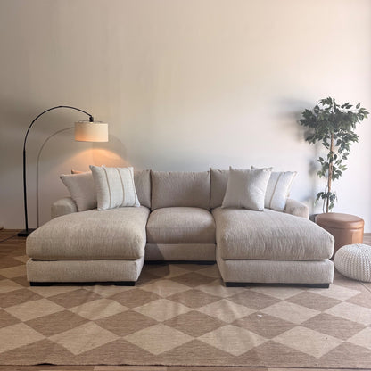 Parker Double Chaise Sectional in Beige — Kindred Couches