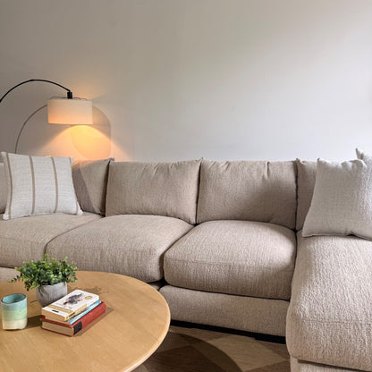 Parker Long Right Chaise Sectional in Beige — Kindred Couches