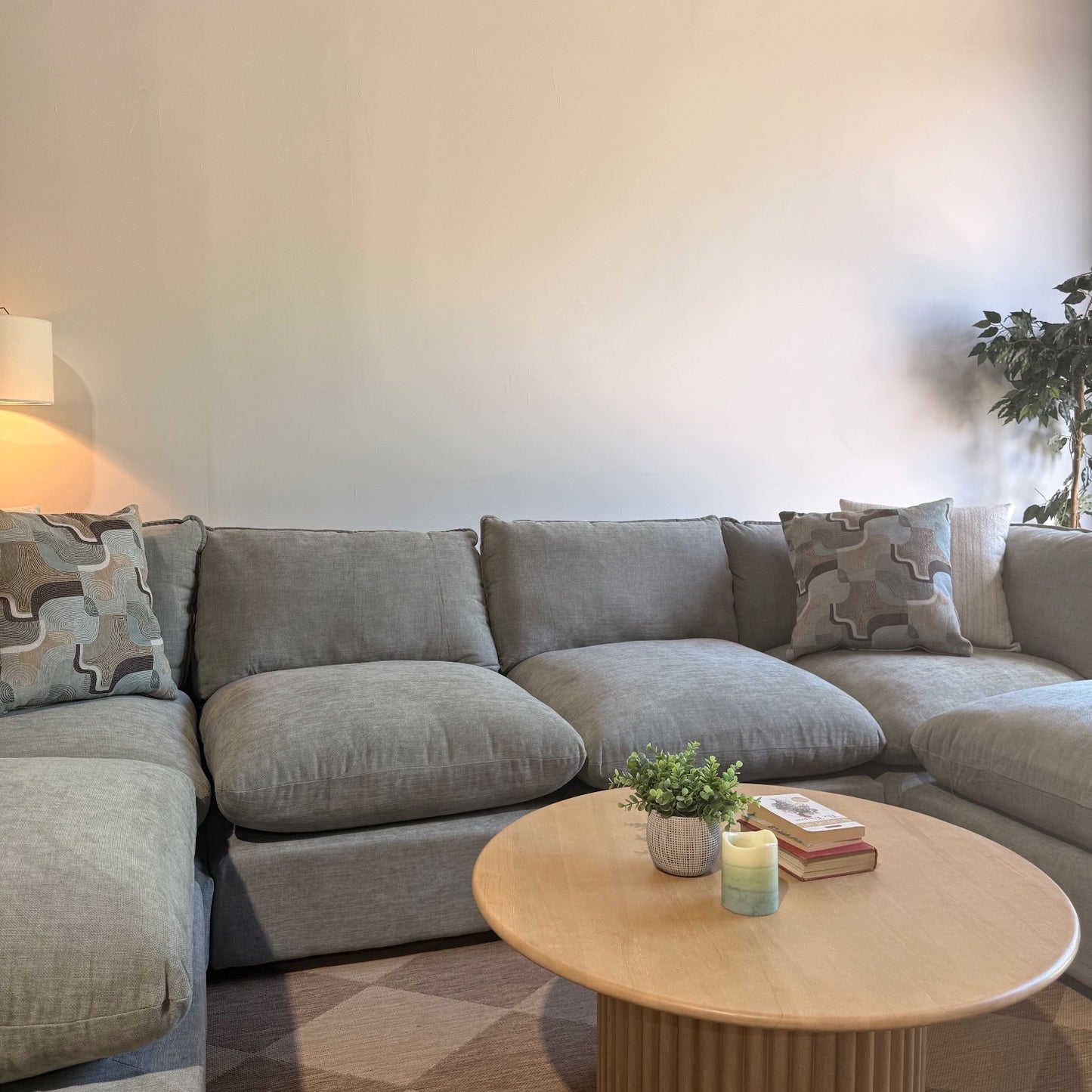 Mesa U-Shape Sectional in Sage Green Chenille