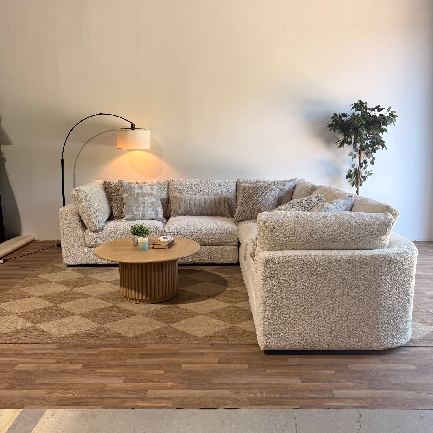 Georgia Corner Sectional in Cream Boucle — Kindred Couches
