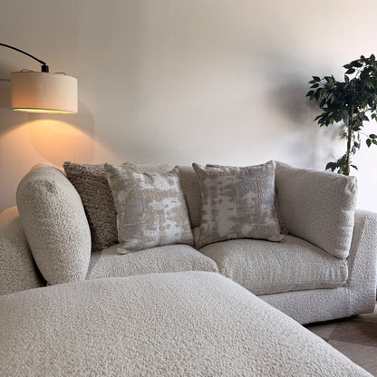 Georgia Loveseat + Ottoman in Cream Boucle