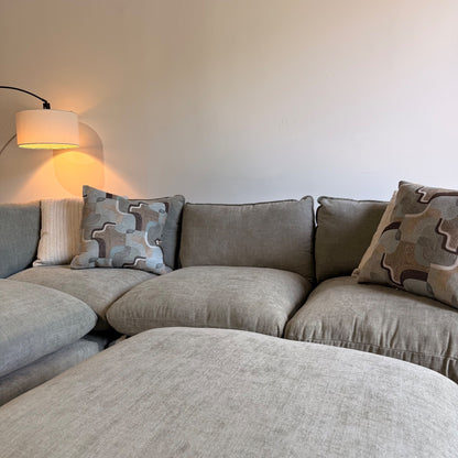 Mesa L-Shape Sectional + Ottoman in Sage Green Chenille