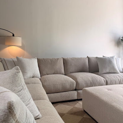 Parker Grand Corner + Ottoman Sectional in Beige — Kindred Couches