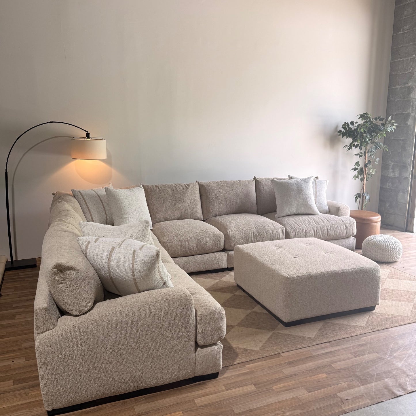 Parker Grand Corner + Ottoman Sectional in Beige — Kindred Couches