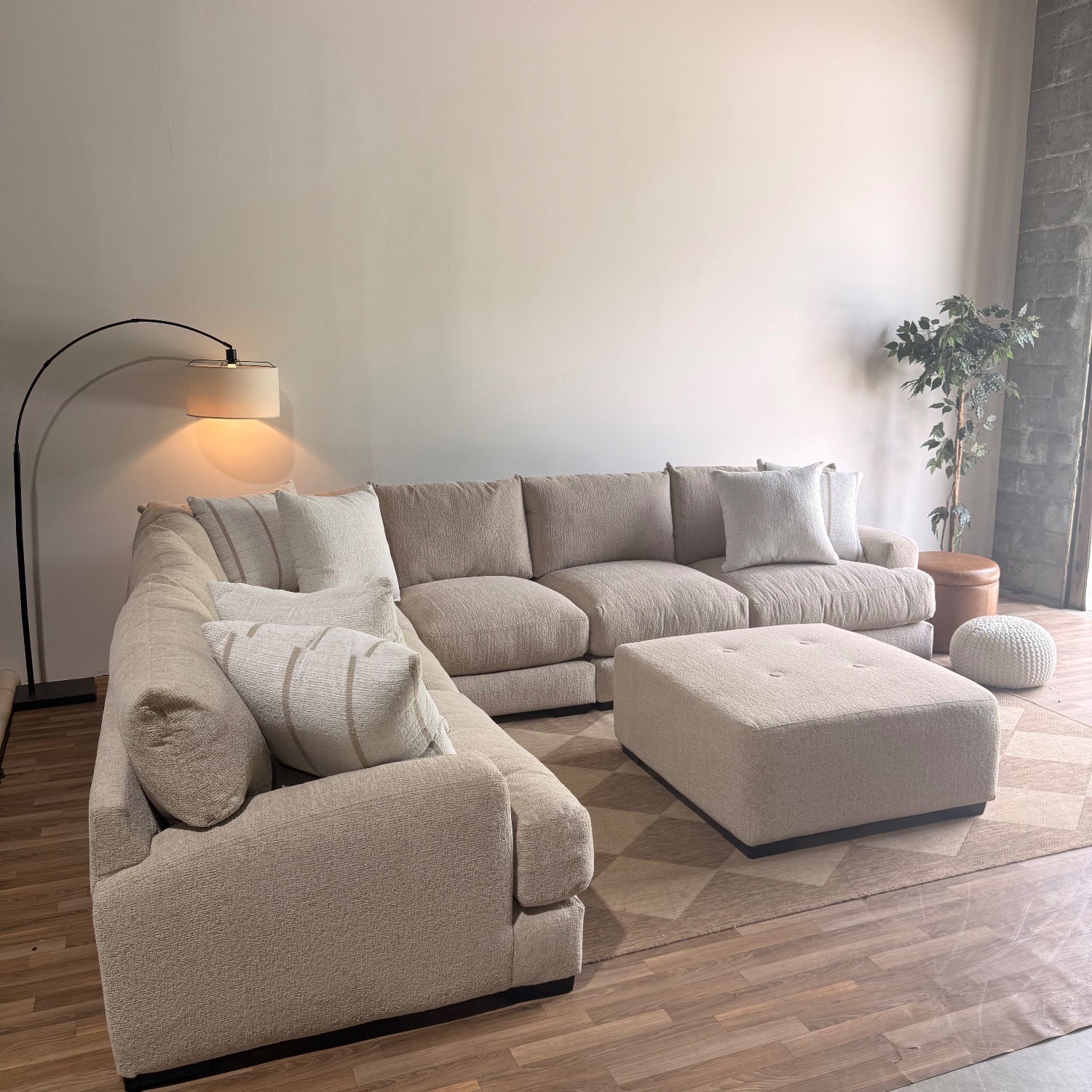 Parker Grand Corner + Ottoman Sectional in Beige — Kindred Couches