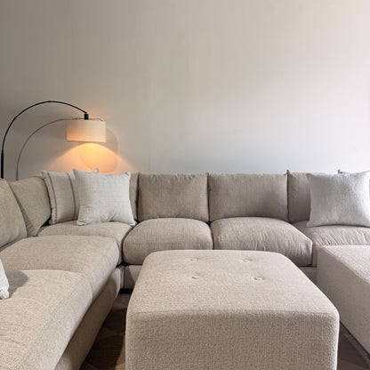 Parker Grand Corner + 2 Ottoman Sectional in Beige — Kindred Couches