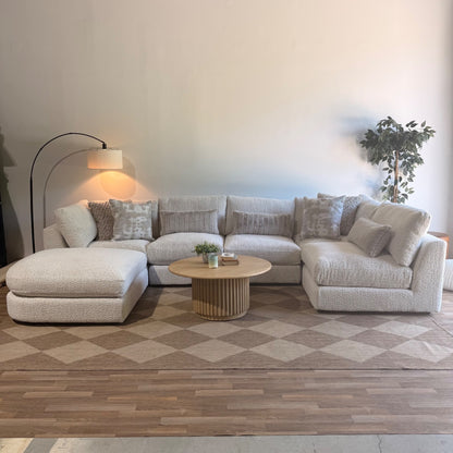 Georgia U-Shape Sectional in Cream Boucle — Kindred Couches