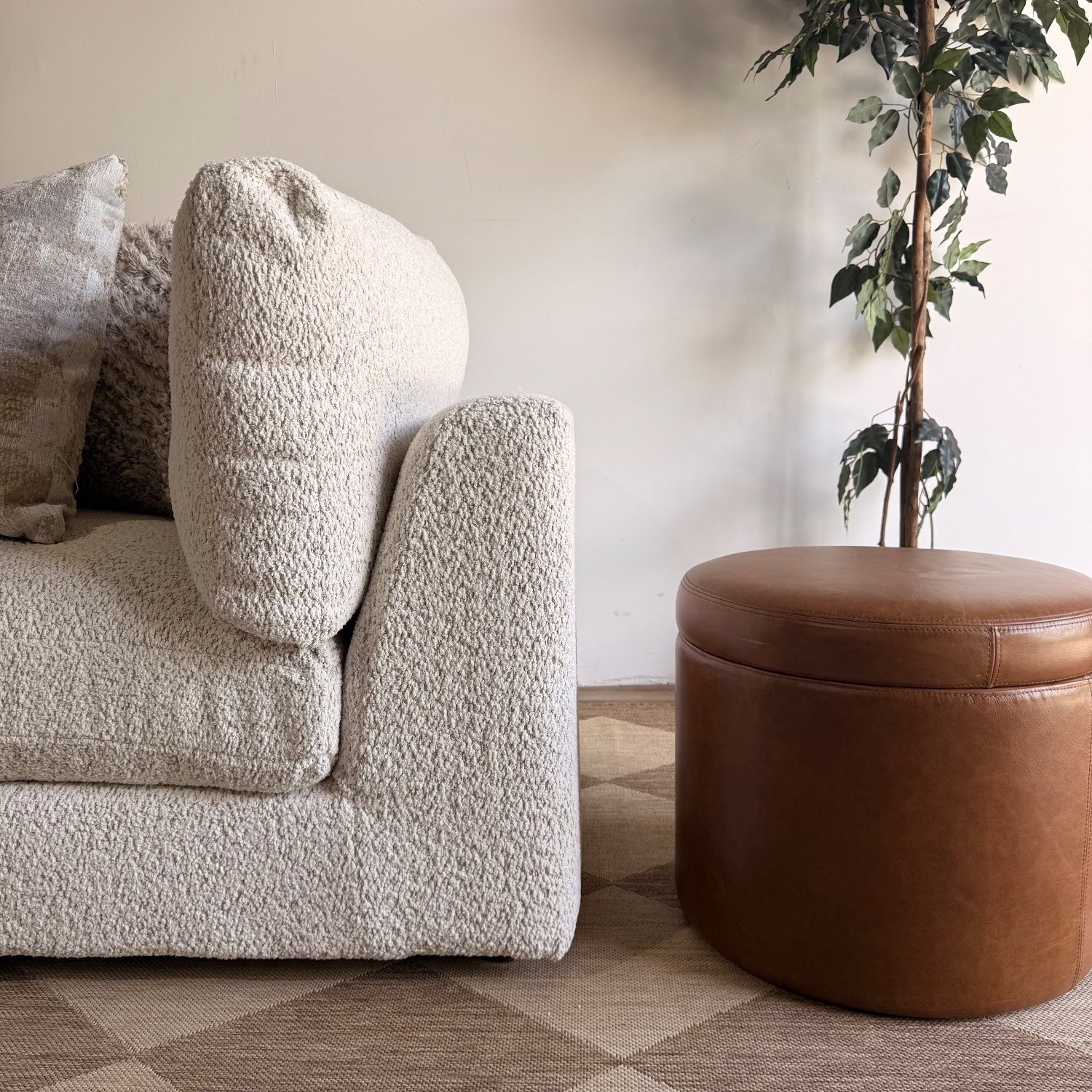 Georgia U-Shape Enclosed Sectional in Cream Boucle — Kindred Couches