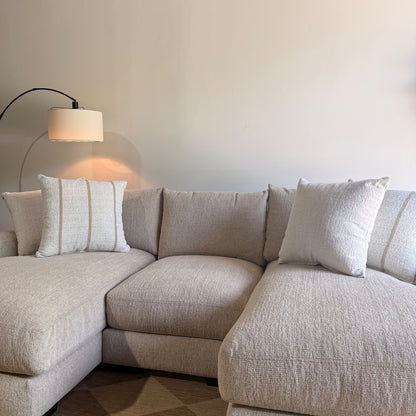 Parker Double Chaise Sectional in Beige — Kindred Couches