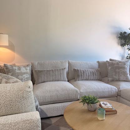 Georgia U-Shape Enclosed Sectional in Cream Boucle — Kindred Couches