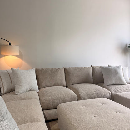 Parker Grand Corner + 2 Ottoman Sectional in Beige — Kindred Couches