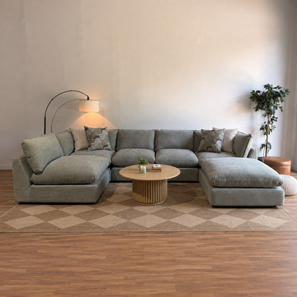 Mesa U-Shape Sectional in Sage Green Chenille