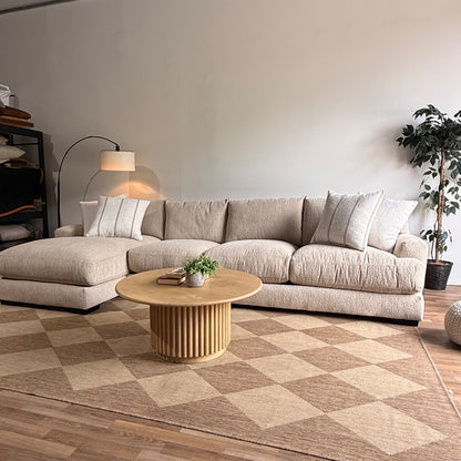 Parker Long Left Chaise Sectional in Beige — Kindred Couches