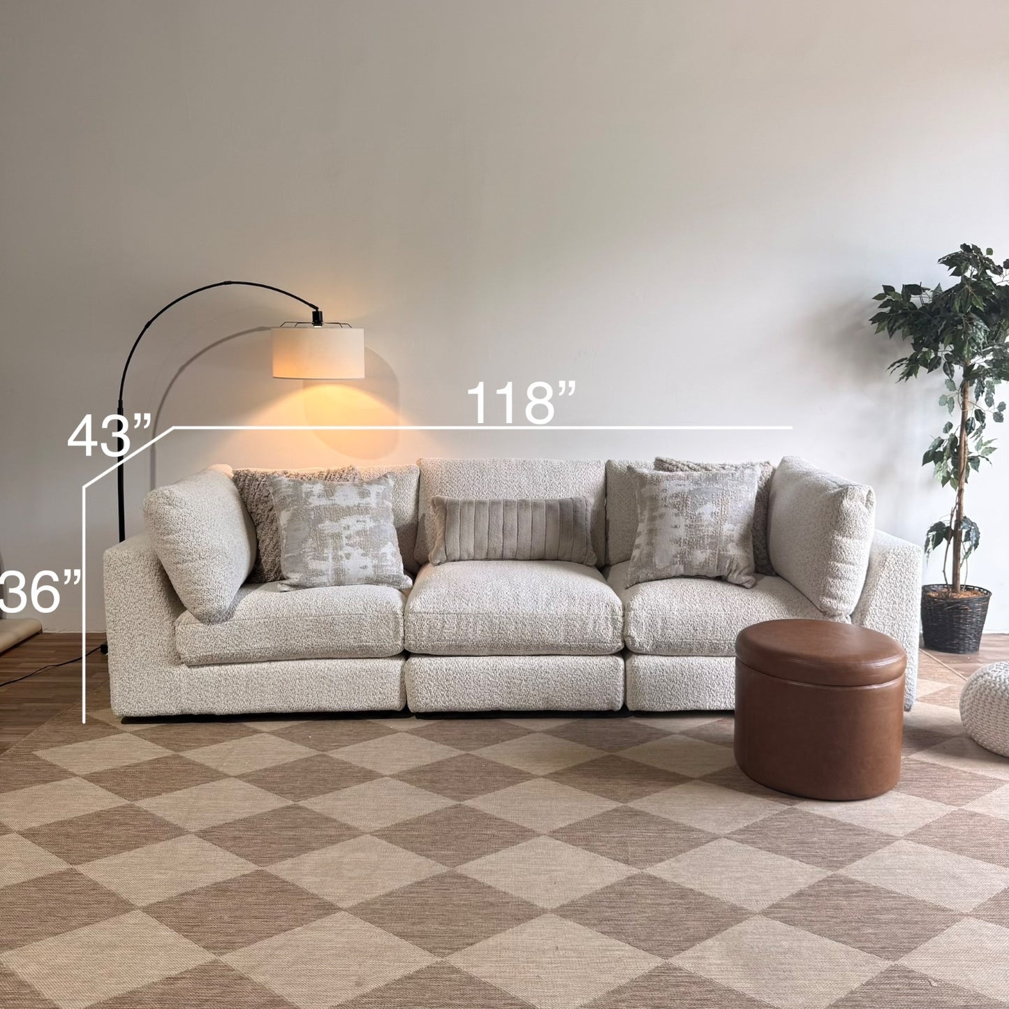 Georgia Sofa in Cream Boucle