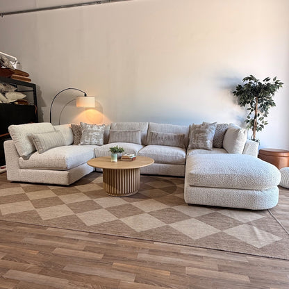 Georgia U-Shape Sectional in Cream Boucle — Kindred Couches