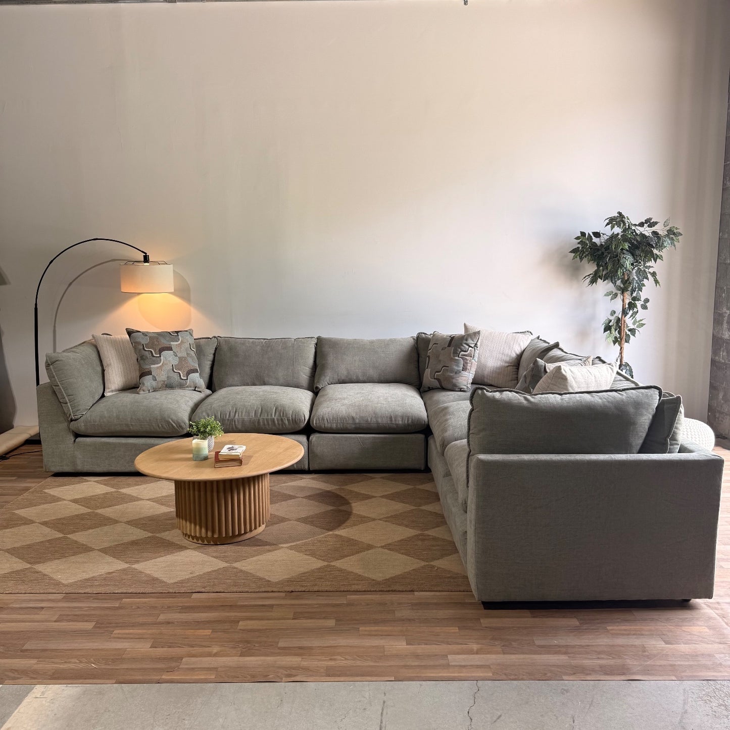 Mesa Grand Corner Sectional in Sage Green Chenille