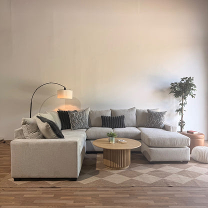 Carter Sectional in Beige Fabric
