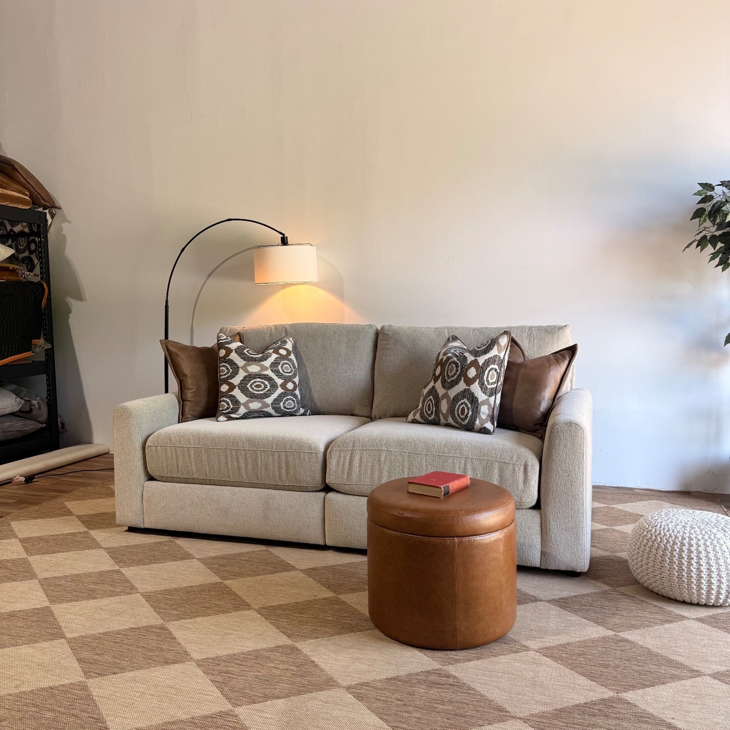 Oak Loveseat in Beige Performance Fabric