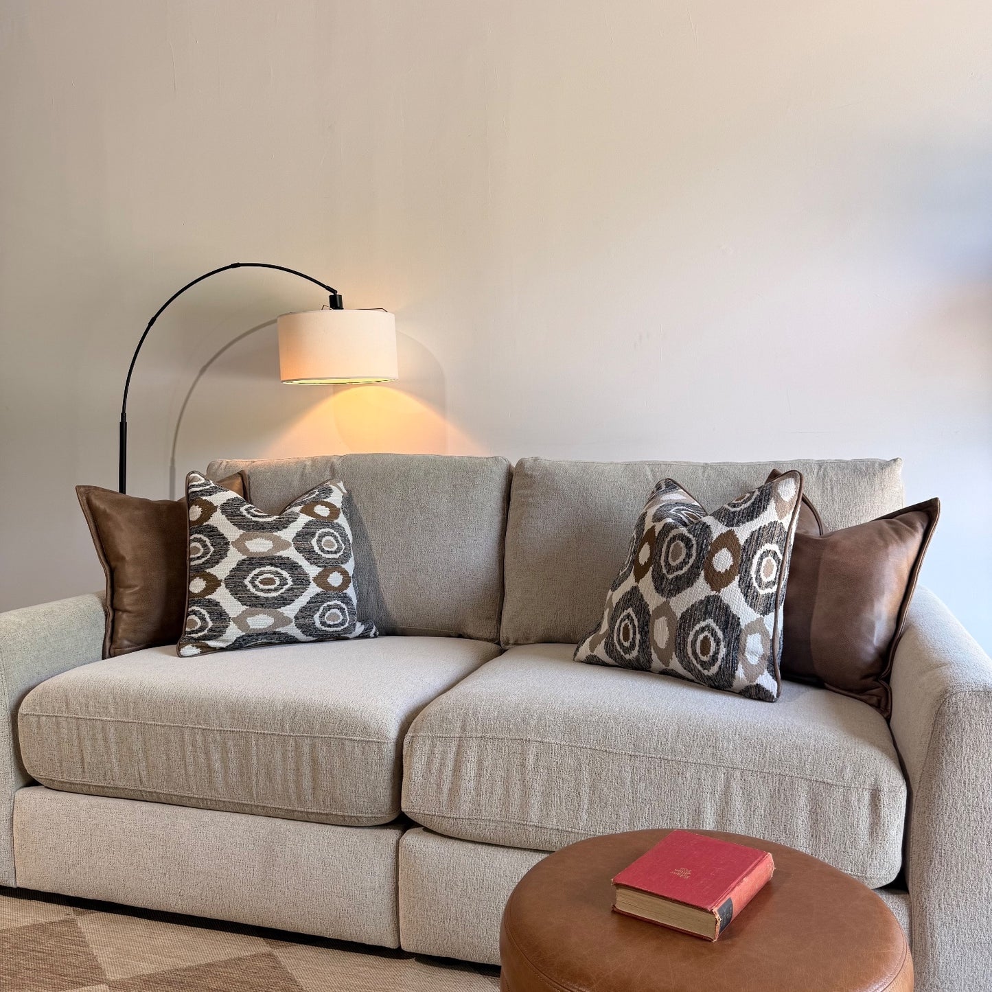 Oak Loveseat in Beige Performance Fabric
