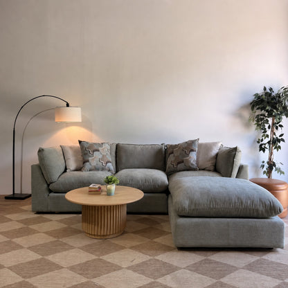 Mesa Sofa w/ Ottoman in Sage Green Chenille