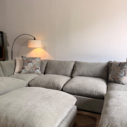 Mesa Grand Corner Sectional + 2 Ottomans in Sage Green Chenille