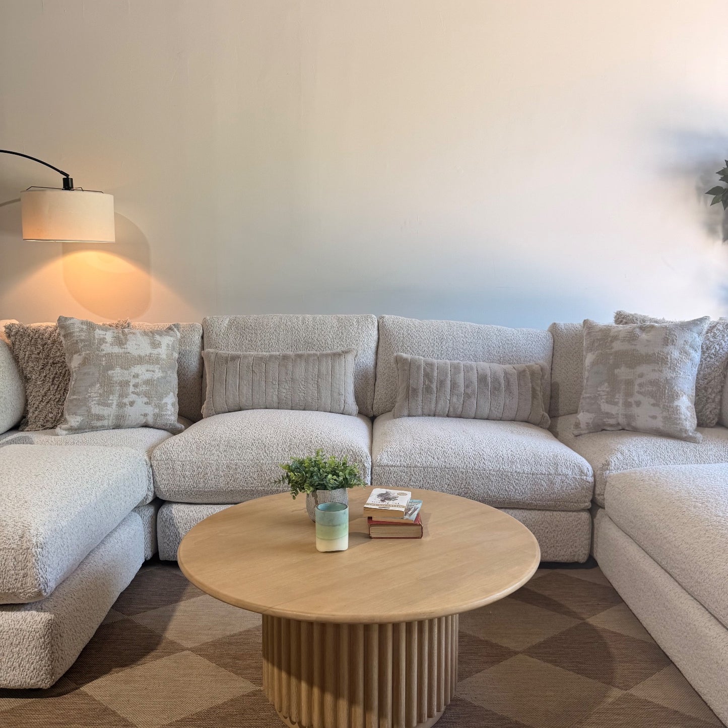 Georgia U-Shape Sectional in Cream Boucle — Kindred Couches