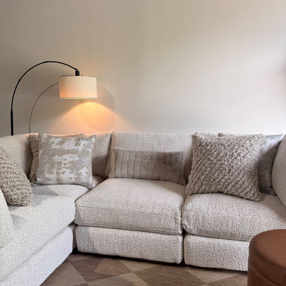 Georgia L-Shape Enclosed Sectional in Cream Boucle — Kindred Couches