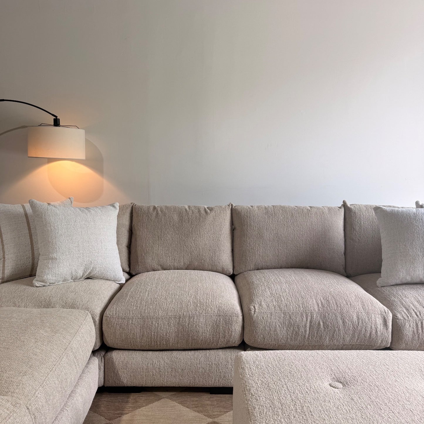 Parker Grand Corner + Ottoman Sectional in Beige — Kindred Couches