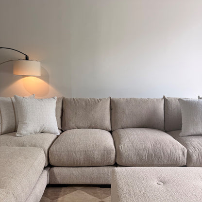 Parker Grand Corner + Ottoman Sectional in Beige — Kindred Couches