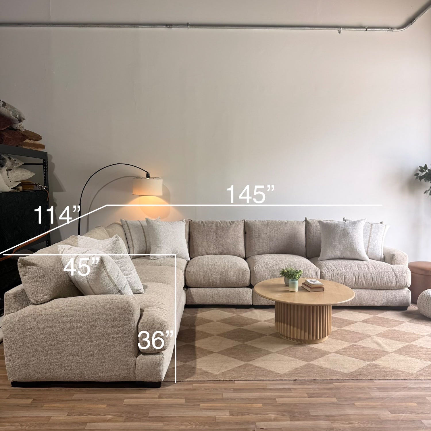 Parker Grand Corner Sectional in Beige — Kindred Couches