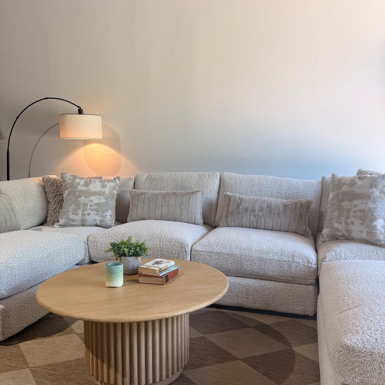 Georgia U-Shape Sectional in Cream Boucle — Kindred Couches