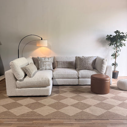 Georgia L-Shape Sectional in Cream Boucle