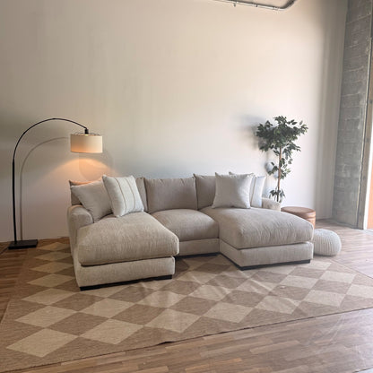Parker Double Chaise Sectional in Beige — Kindred Couches