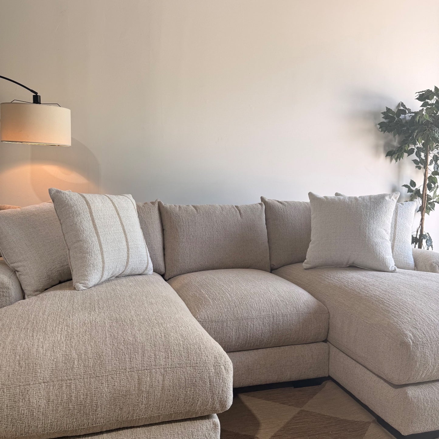 Parker Double Chaise Sectional in Beige — Kindred Couches