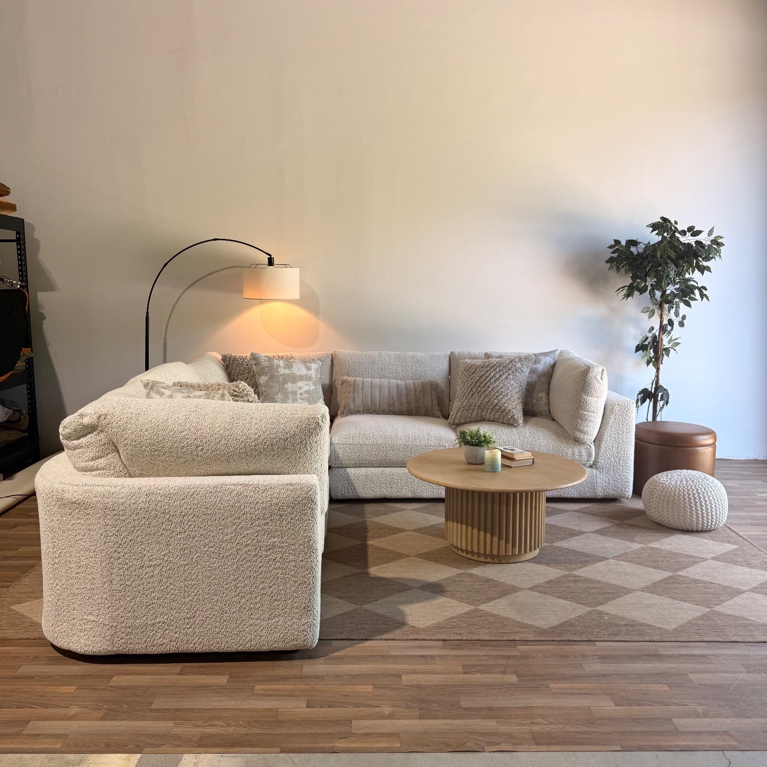 Georgia Corner Sectional in Cream Boucle — Kindred Couches