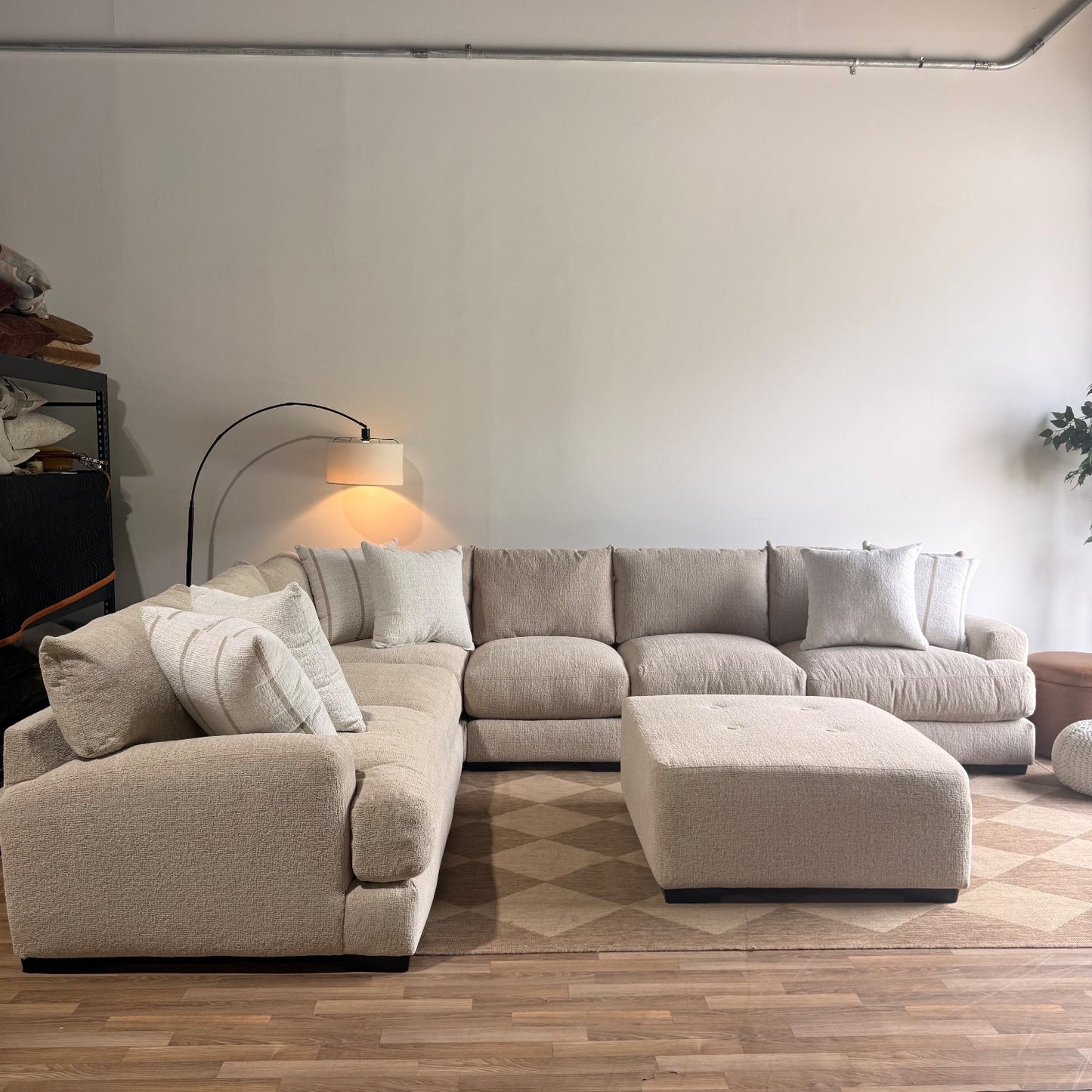 Parker Grand Corner + Ottoman Sectional in Beige — Kindred Couches