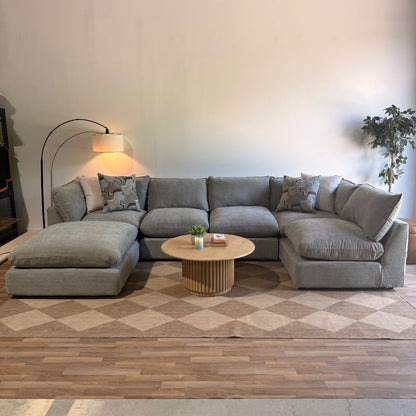 Mesa U-Shape Sectional in Sage Green Chenille